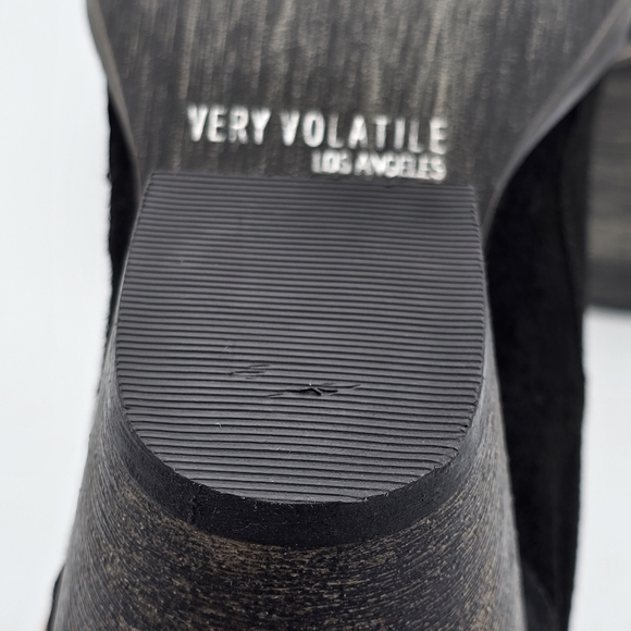 Very Volatile Bandit Booties, Black Suede, Women's 6.5 - Picture 14 of 16